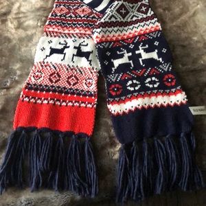 Long woven warm winter knit scarf